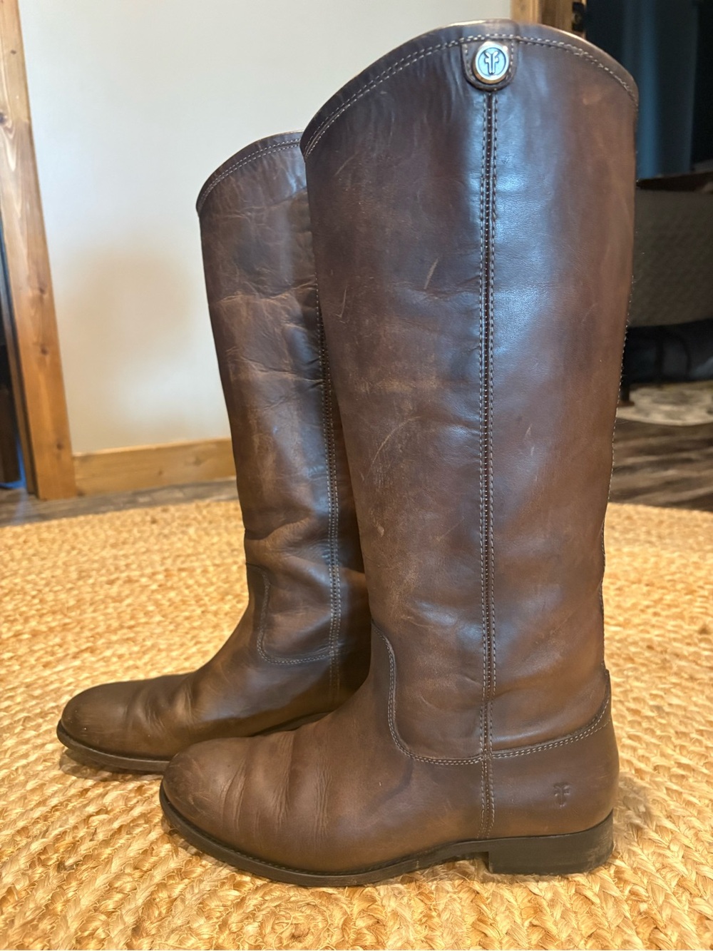 Tall Brown Leather Women’s Boots - Frye - Picture 4 of 13